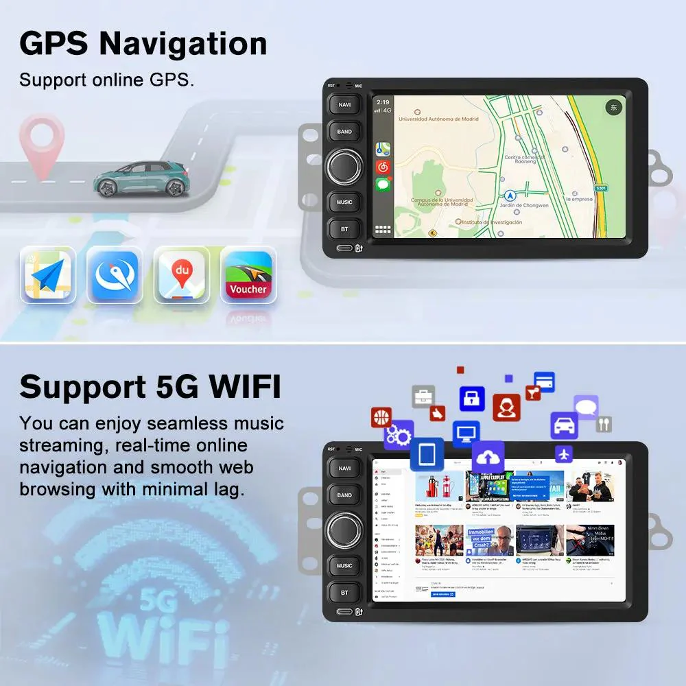 AWESAFE Car Stereo Radio for 2003-2006 Chevrolet Silverado Tahoe GMC Hummer,Pontiac & Saturn& Oldsmobile &I suzu Cadillac ESV/EXT, 7" Touchscreen Android 13 System with CarPlay/Android Auto, AHD 720P Camera, Bluetooth, 2+32G/2+64G – Image 3