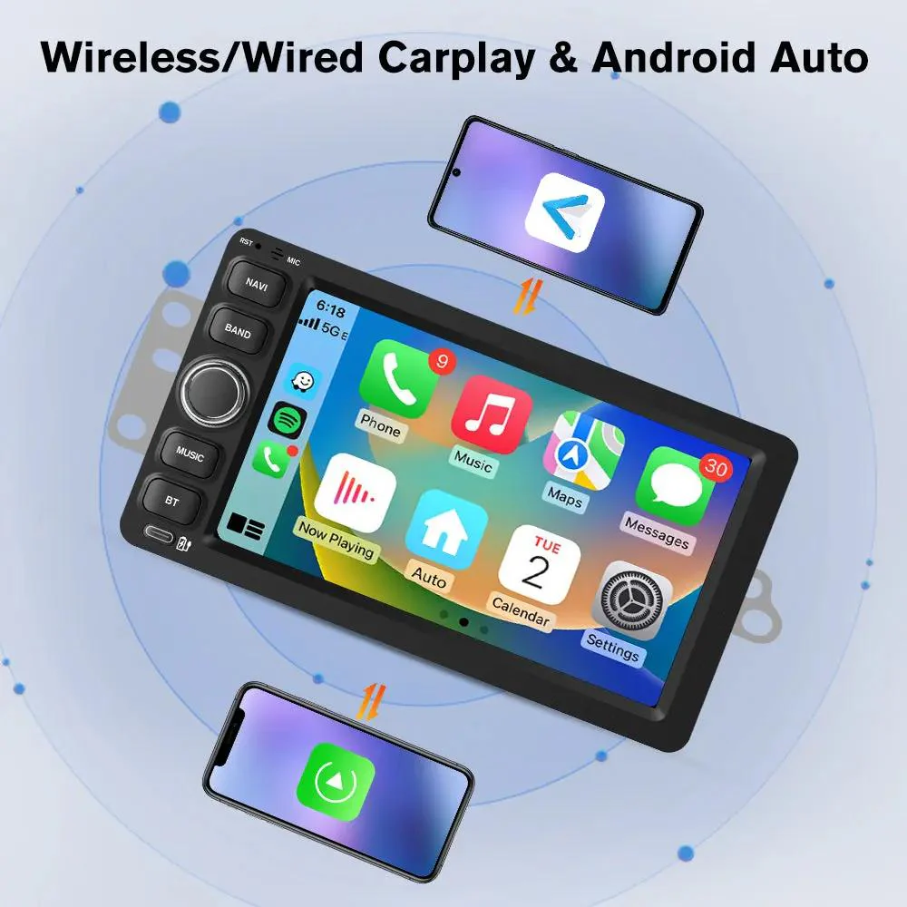 AWESAFE Car Stereo Radio for 2003-2006 Chevrolet Silverado Tahoe GMC Hummer,Pontiac & Saturn& Oldsmobile &I suzu Cadillac ESV/EXT, 7" Touchscreen Android 13 System with CarPlay/Android Auto, AHD 720P Camera, Bluetooth, 2+32G/2+64G – Image 7