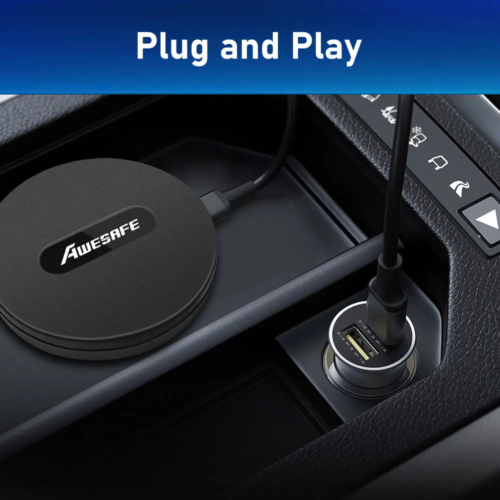 AWESAFE CarPlay sans Fil pour Les Voitures équipées de CarPlay, pour Renault, Volkswagen, Volvo, Citroën, Ford, Toyota, Peugeot, Kia, Opel, convertit Filaire en CarPlay – Image 5