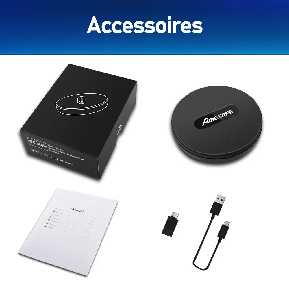 AWESAFE CarPlay sans Fil pour Les Voitures équipées de CarPlay, pour Renault, Volkswagen, Volvo, Citroën, Ford, Toyota, Peugeot, Kia, Opel, convertit Filaire en CarPlay – Image 8