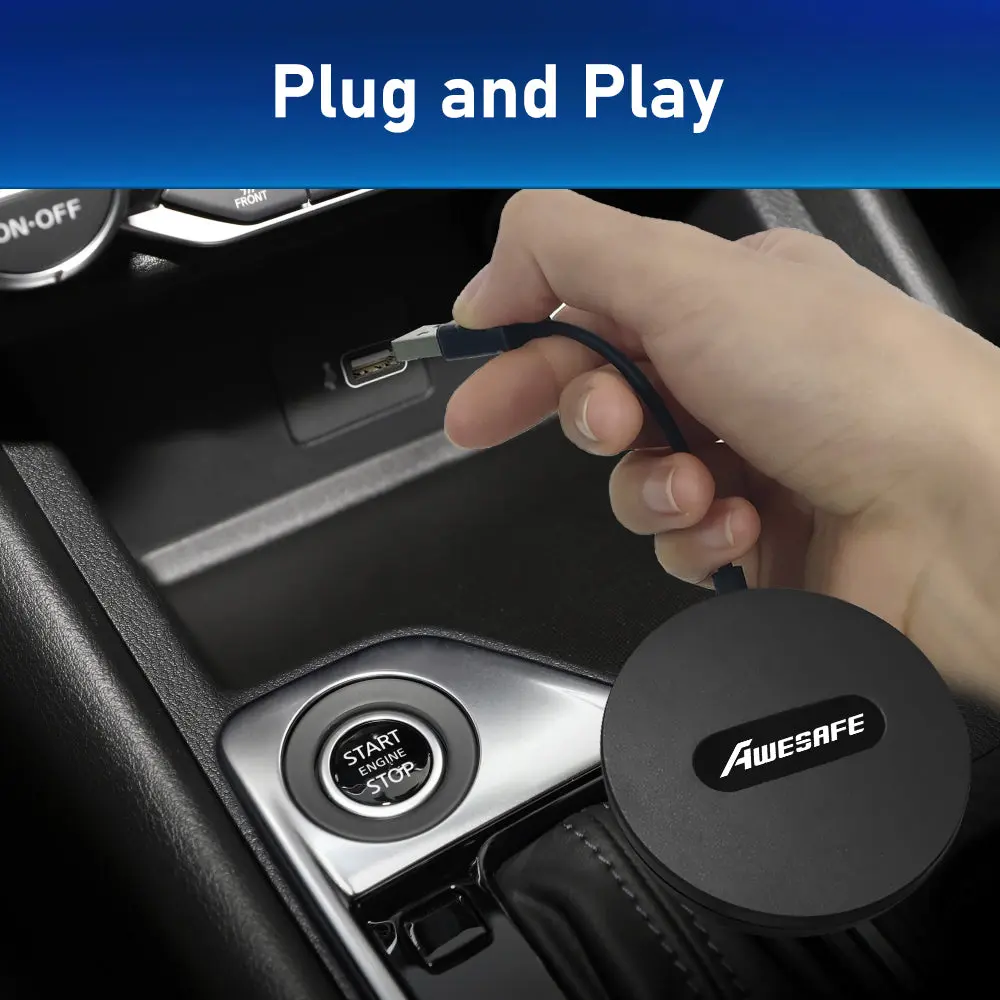 AWESAFE CarPlay sans Fil pour Les Voitures équipées de CarPlay, pour Renault, Volkswagen, Volvo, Citroën, Ford, Toyota, Peugeot, Kia, Opel, convertit Filaire en CarPlay – Image 9