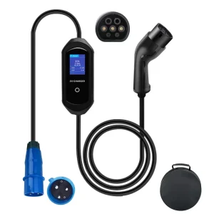 AWESAFE EV Charger Type 2 Electric Vehicle CEE cable 7KW 16/32A Multifunction with Display Portable EV Charge IEC 62196-2