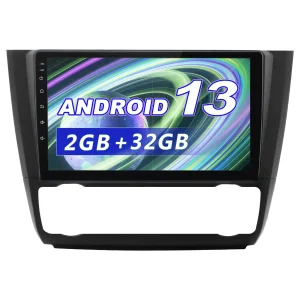 AWESAFE Estéreo Coche Android 13 para BMW 1 Serie E81 E82 E87 E88 9 Pulgadas 2GB+32GB GPS Navigation Bluetooth CarPlay Android Auto Asistencia Estacionamiento Controles al Volante