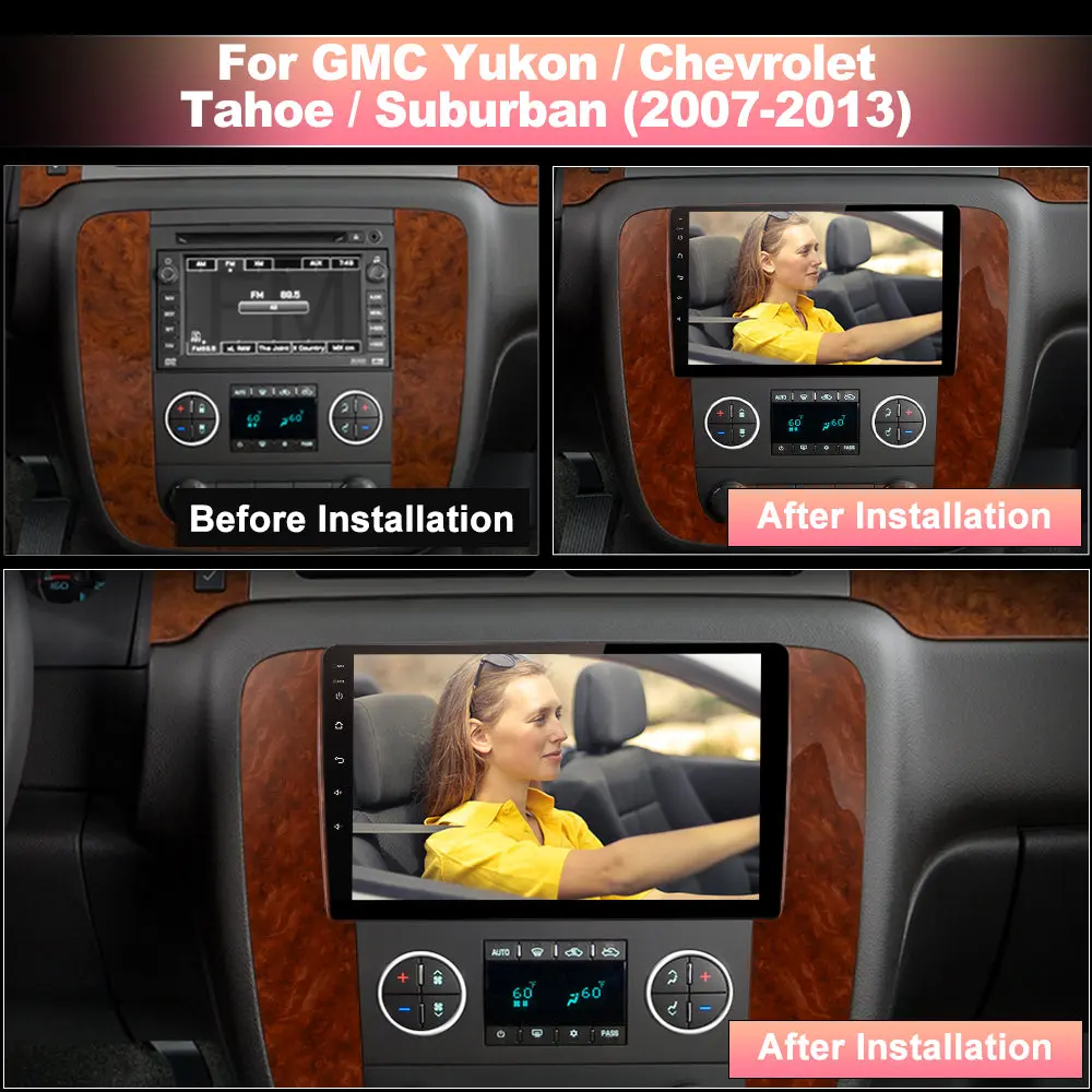 AWESAFE For GMG Yukon / Chevrolet Tahoe/Suburban (2007-2013) Car Radio,Support Wireless Carplay & Android Auto,Mirror Link,with 4GRAM+64GROM,Bluetooth,GPS,FM,RDS – Image 4