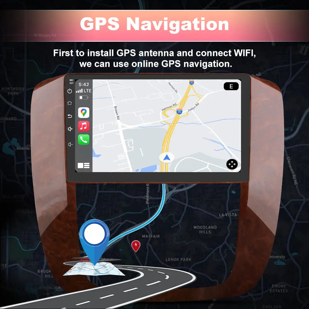 AWESAFE For GMG Yukon / Chevrolet Tahoe/Suburban (2007-2013) Car Radio,Support Wireless Carplay & Android Auto,Mirror Link,with 4GRAM+64GROM,Bluetooth,GPS,FM,RDS – Image 6