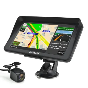 AWESAFE GPS Navigation 7 Pouces Écran Tactile Bluetooth FM Caméra Recul Voitures Taxis Poids Lourds Carte Europe Mise à Jour Annuelle Gratuite