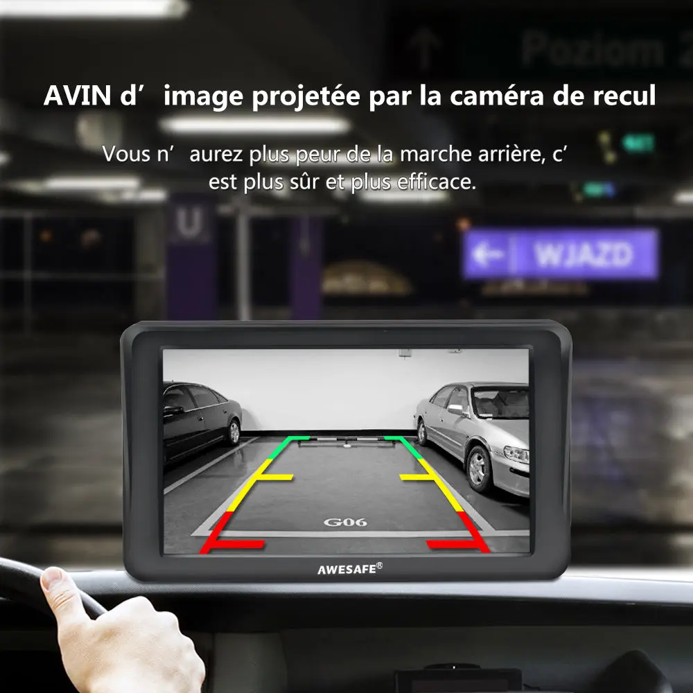 AWESAFE GPS Navigation 7 Pouces Écran Tactile Bluetooth FM Caméra Recul Voitures Taxis Poids Lourds Carte Europe Mise à Jour Annuelle Gratuite – Image 5