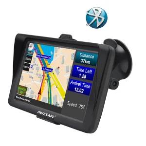 AWESAFE GPS Navi 7 Zoll Touchscreen Bluetooth reversibel integrierte Installation Europa Karten 2025 jährliche kostenlose Updates