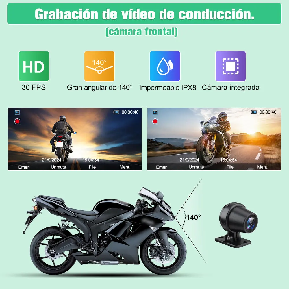AWESAFE Motocicleta de 6,25 Pulgadas CarPlay, navegador GPS, portátil inalámbrico CarPlay y Android Auto, IPx8 Impermeable antirrobo, Soporte para Siri/Google Assistant. – Image 5