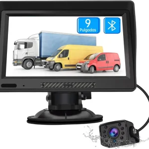 AWESAFE GPS para Camiones y Coches Bluetooth y Cámara Trasera Pantalla LCD 9 Pulgadas Actualizaciones Europa de por Vida