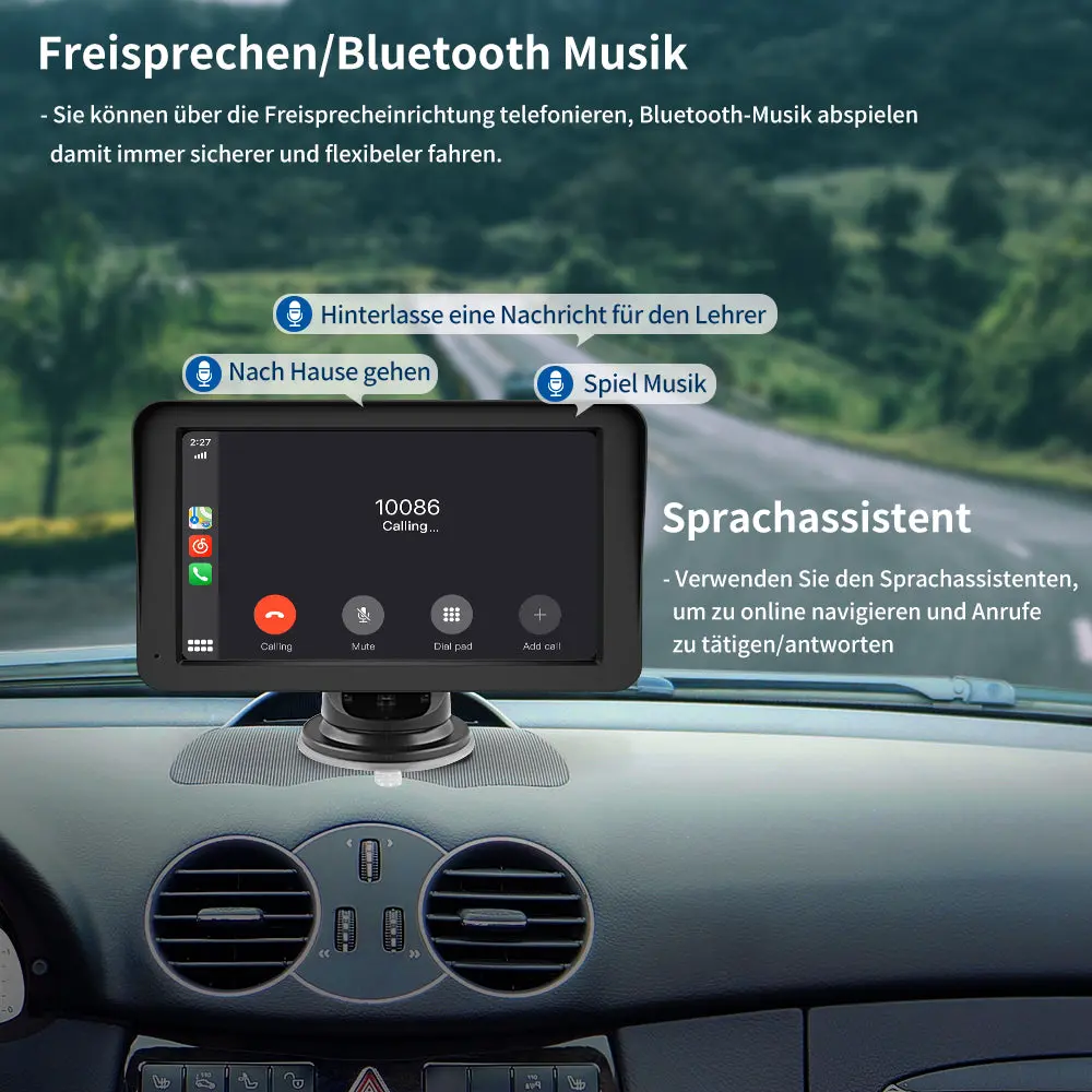 AWESAFE Navigationsgeräte für Auto mit CarPlay und Android Auto, Mirrorlink, Bluetooth, Navi für LKW PKW KFZ, 7 Zoll Touchscreen GPS Navigation – Image 5