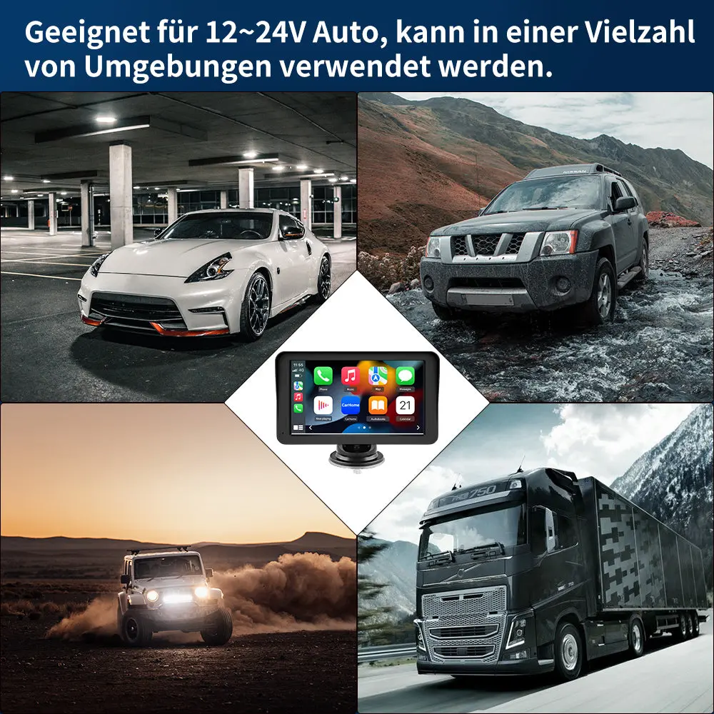 AWESAFE Navigationsgeräte für Auto mit CarPlay und Android Auto, Mirrorlink, Bluetooth, Navi für LKW PKW KFZ, 7 Zoll Touchscreen GPS Navigation – Image 7