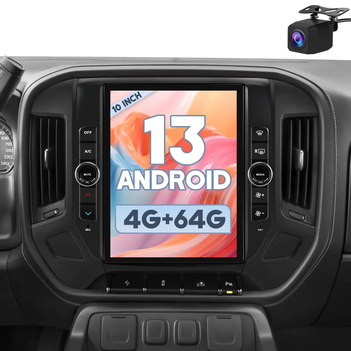 AWESAFE Qualcomm 8-Core 4GB RAM + 64GB ROMCar Radio Stereo for Chevy Silverado GMC Sierra 2014 2015 2016 2017 2018,12.1 inch Touch Screen with CarPlay & Android Auto – Image 3