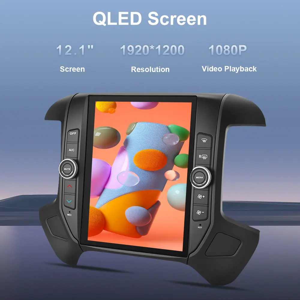 AWESAFE Qualcomm 8-Core 4GB RAM + 64GB ROMCar Radio Stereo for Chevy Silverado GMC Sierra 2014 2015 2016 2017 2018,12.1 inch Touch Screen with CarPlay & Android Auto – Image 6