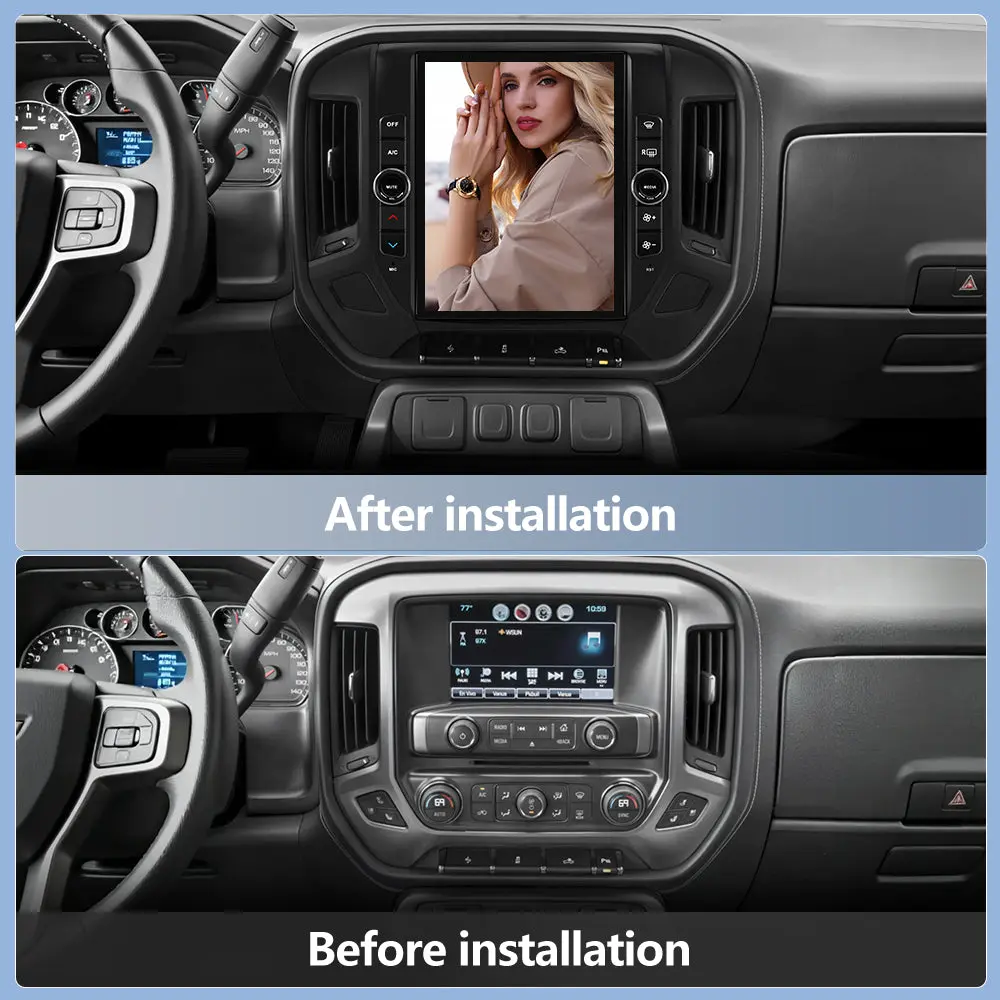 AWESAFE Qualcomm 8-Core 4GB RAM + 64GB ROMCar Radio Stereo for Chevy Silverado GMC Sierra 2014 2015 2016 2017 2018,12.1 inch Touch Screen with CarPlay & Android Auto – Image 7