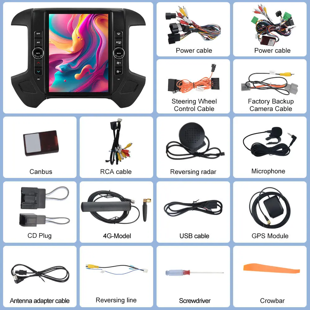 AWESAFE Qualcomm 8-Core 4GB RAM + 64GB ROMCar Radio Stereo for Chevy Silverado GMC Sierra 2014 2015 2016 2017 2018,12.1 inch Touch Screen with CarPlay & Android Auto – Image 9