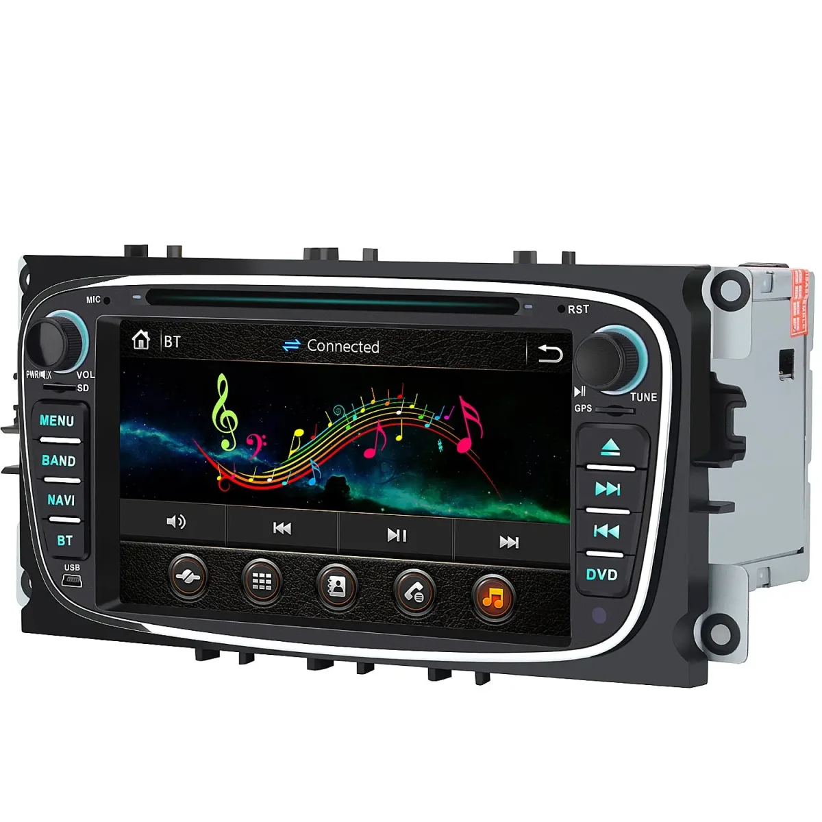 AWESAFE Radio de Coche 7 Pulgadas para Ford Mondeo &Focus &S-Max & C-Max 2008-2011/ Galaxy 2010-2012, 2 DIN Autoradio con Bluetooth/GPS/FM/RDS/CD DVD/USB/SD/Mirrorlink