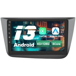 AWESAFE Radio Coche Android 13 para Seat Altea XL y Toledo 9 Pulgadas 6GB+128GB GPS Navigation Bluetooth CarPlay Android Auto Controles al Volante