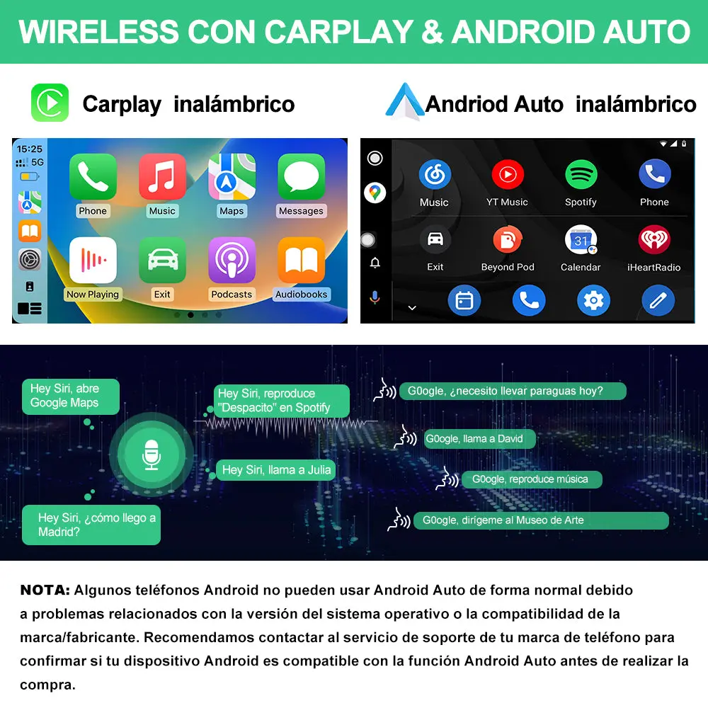 AWESAFE 2DIN Radio Estéreo para Coche con Android 13 4GB+64GB, Pantalla Táctil Rotatoria de 10.6 Pulgadas, Bluetooth, 4G, GPS, Radio FM/AM, Receptor, CarPlay y Android Auto Inalámbricos – Image 5