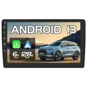 AWESAFE Radio de Coche Android 13 de 9 pulgadas 6G+128G para Peugeot 407 2004-2008 con Bluetooth, GPS, FM, CarPlay inalámbrico y Android Auto