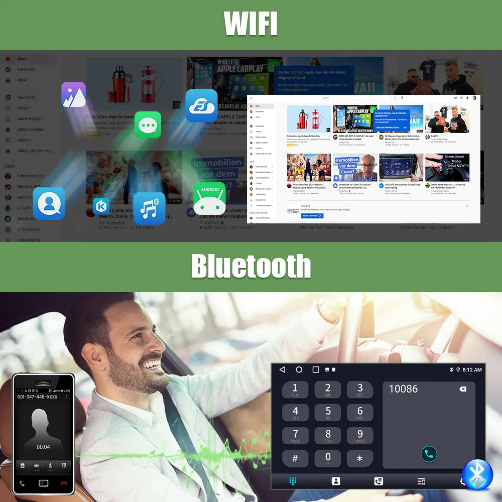 AWESAFE Radio de Coche Android 13 de 9 pulgadas 6G+128G para Peugeot 407 2004-2008 con Bluetooth, GPS, FM, CarPlay inalámbrico y Android Auto – Image 9