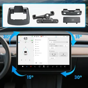 AWESAFE Screen Swivel Mount for Tesla Model 3 Highland 2024 2025,Left/Right 30° Up/Down 15° Four Directions Adjustment Center Console Navigation Screen Rotating Holder