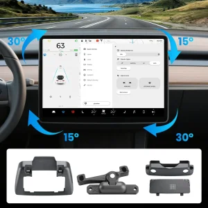 AWESAFE Screen Swivel Rotate Mount for Tesla Model 3 2017-2023 & Model Y 2020-2025,Four Directions Rotation Adjustment Center Console Navigation Screen Rotating Holder