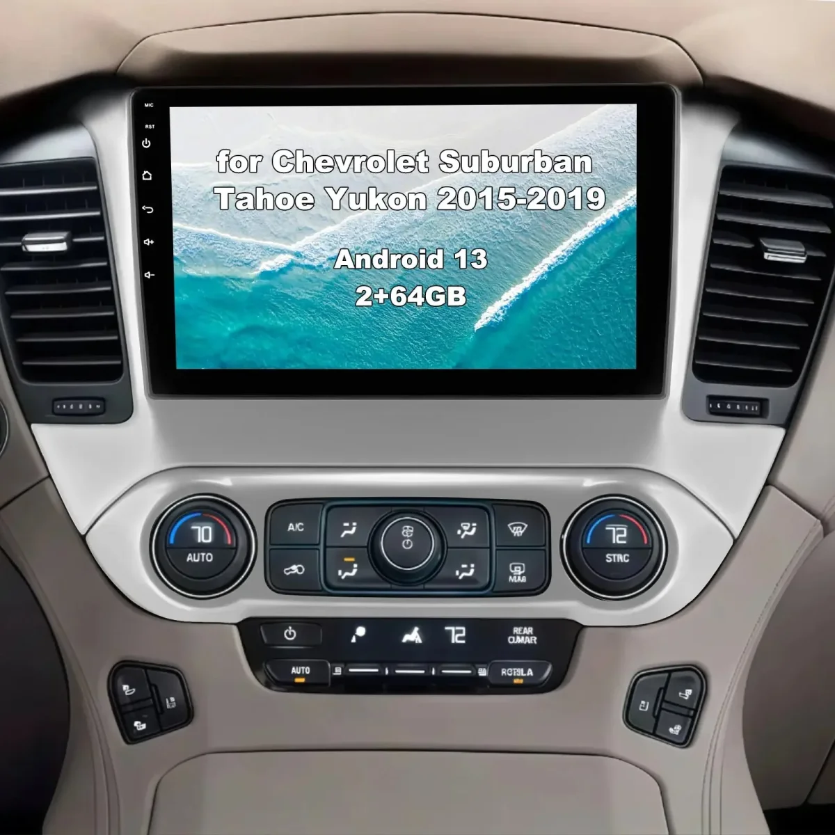 AWESAFE (2G+64G) Car Stereo 10.1 Inch Android 13 for Chevrolet Tahoe 2015-2019 | Wireless&Wired CarPlay & Android Auto, WiFi, GPS, Dual Bluetooth – Image 2