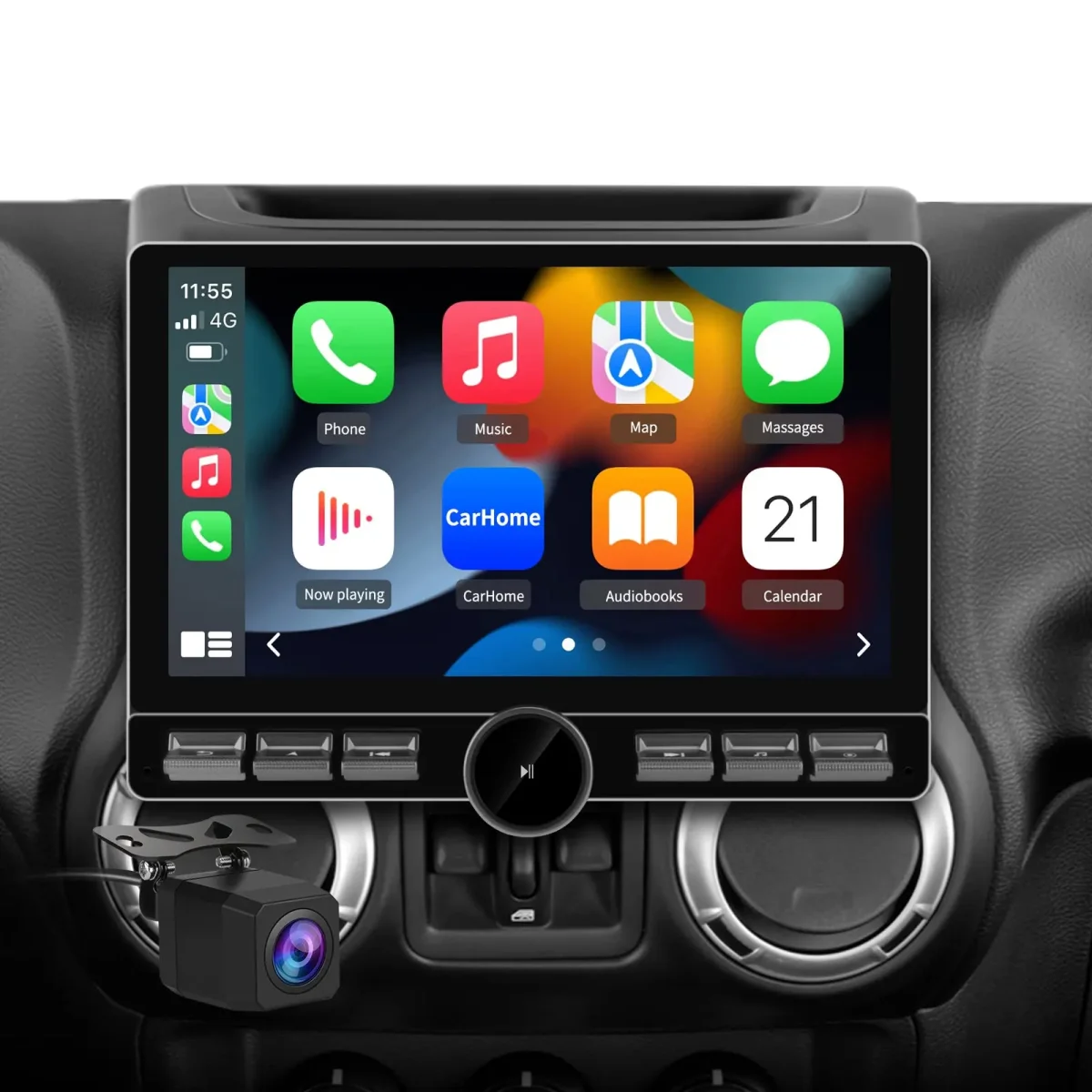 AWESAFE (4G+64G)Car Stereo for jeep Wrangler 2007-2018 & Dodge Ram 2009-2012,10.6 inch Qualcomm 8-Core Android 13 Touchscreen Radio with Key and Knob,Carpaly & Android Auto,DSP,Dual Bluetooth – Image 2