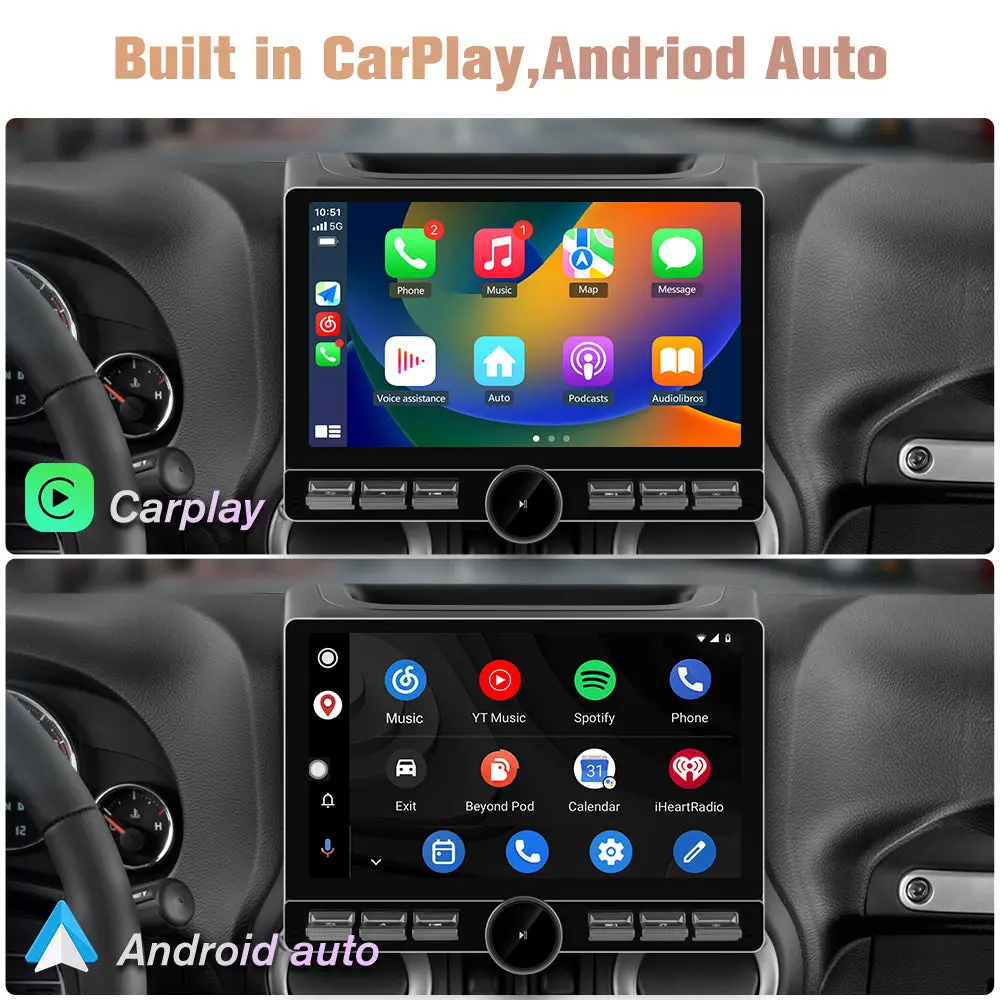 AWESAFE (4G+64G)Car Stereo for jeep Wrangler 2007-2018 & Dodge Ram 2009-2012,10.6 inch Qualcomm 8-Core Android 13 Touchscreen Radio with Key and Knob,Carpaly & Android Auto,DSP,Dual Bluetooth – Image 3