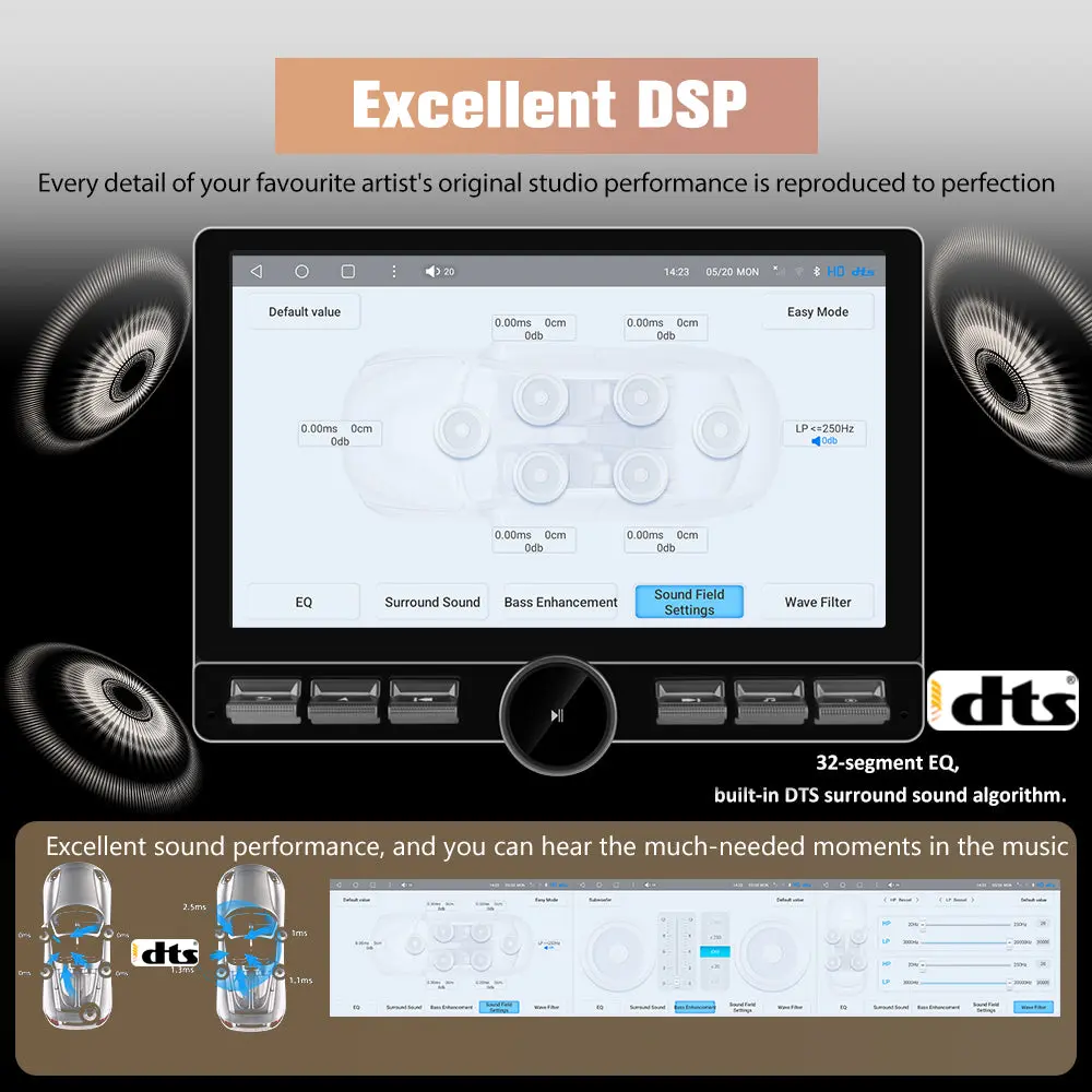 AWESAFE (4G+64G)Car Stereo for jeep Wrangler 2007-2018 & Dodge Ram 2009-2012,10.6 inch Qualcomm 8-Core Android 13 Touchscreen Radio with Key and Knob,Carpaly & Android Auto,DSP,Dual Bluetooth – Image 9