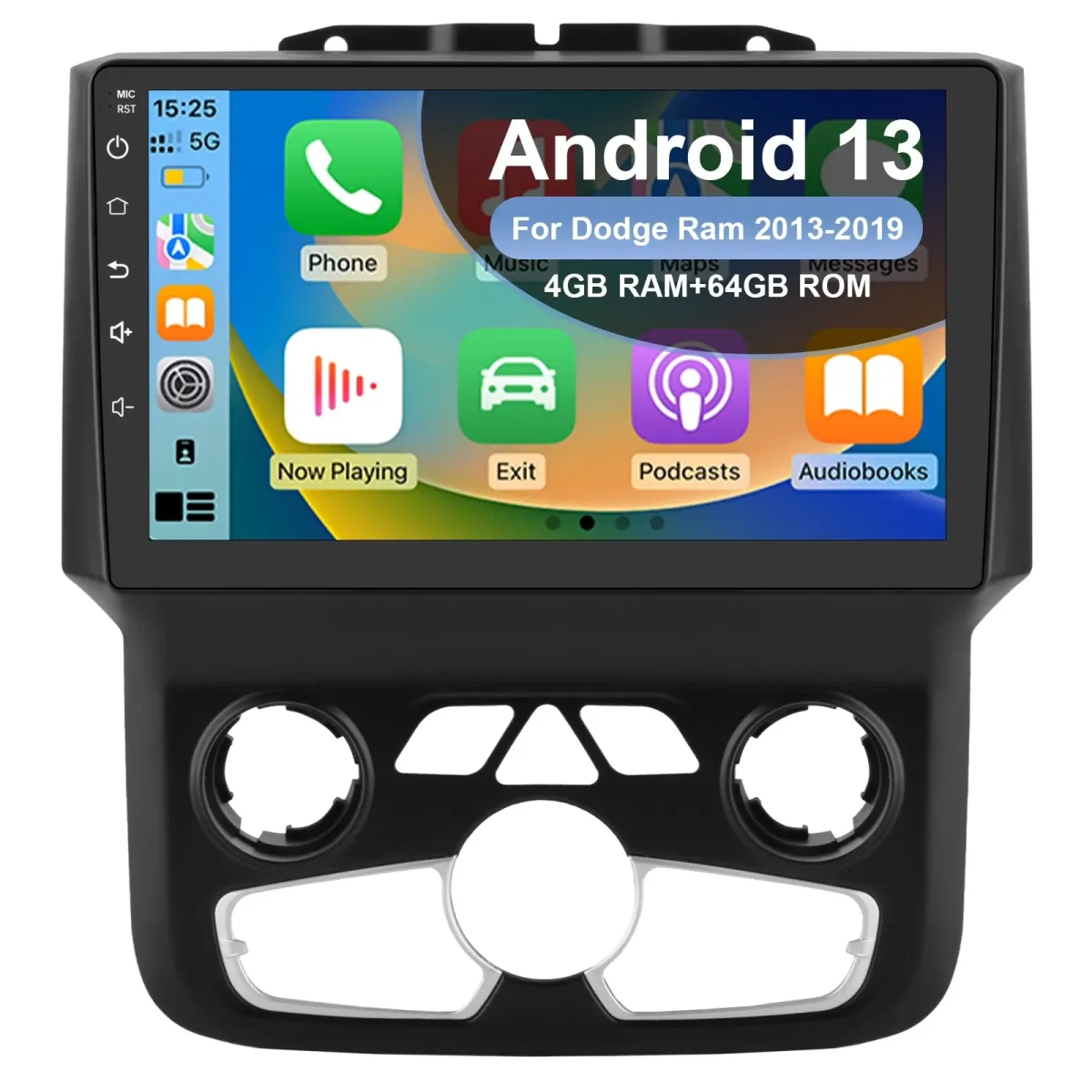 AWESAFE (4+64G) 8 Core Car Radio Stereo for Dodge Ram 2013-2019 1500 2500 3500 (Only fit Automatic AC)Built in Carplay/Android Auto 9 inch with DSP BT GPS FM WiFi – Image 2