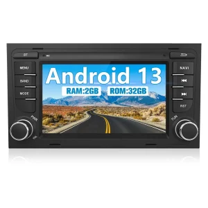 AWESAFE [Android 13 2GB+32GB] Radio de Coche para Audi A4/S4/RS4 con Carplay/Android Auto, 7 Pulgadas Pantalla Táctil con WiFi/GPS/Bluetooth/DSP/RDS/USB/FM AM/28 Temas, Apoyo Mandos Volante