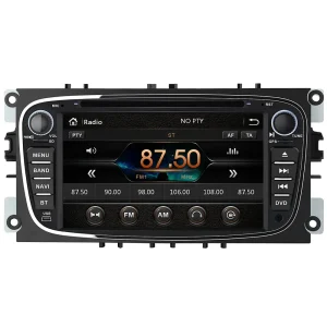 AWESAFE Autoradio für Ford Focus Mondeo S-Max C-Max Galaxy, Doppel Din Radio mit Navi unterstützt Lenkrad Bedienung Bluetooth Mirrorlink CD DVD FM AM RDS - Schwarz