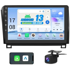 AWESFE 4GB+64GB Qualcomm 8 core Car Radio for Toyota Tundra 2007-2013 & Sequoia 2008-2018, 10" Touch Screen Upgrade with Wireless Carplay & Android Auto/DSP for JBL & No JBL