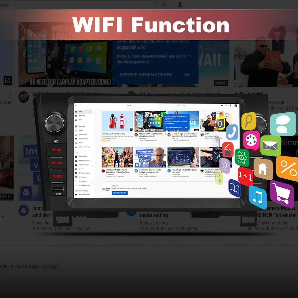 AWESFE Android 13 2GB+64GB Car Radio for Toyota Tundra 2007-2013 & Sequoia 2008-2018, 10" Touch Screen Upgrade with Wireless Carplay & Android Auto/DSP/Bluetooth/GPS/FM/AM/BackCamera – Image 5