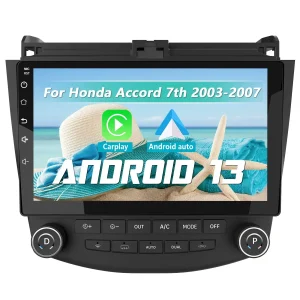 AWSAFE 8 Core 2G+32G Car Radio For Honda Accord 7th 2003-2007,with 10.1 inch Touchscreen Android 13 Wireless CarPlay Android Auto,Bluetooth 5.0,GPS FM/RDS,Support 4G Version