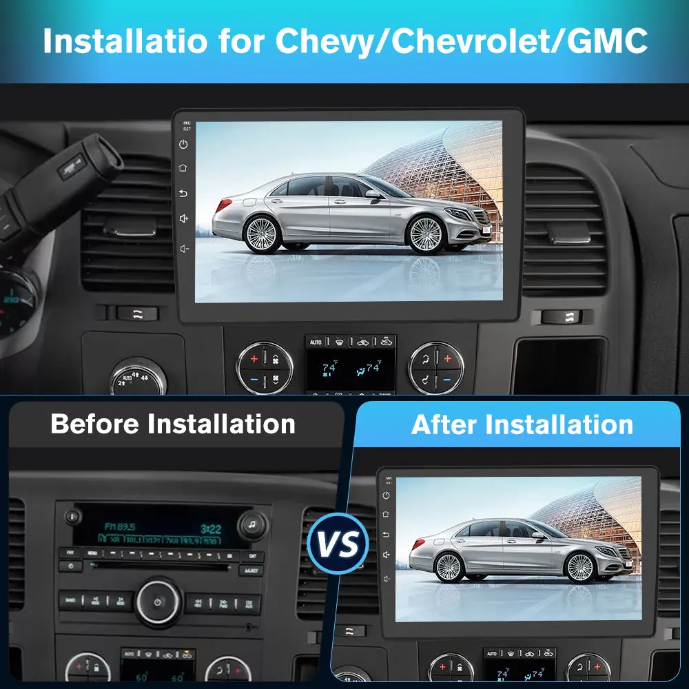 Android 13 10.1 inch Car Radio for Chevy/Chevrolet/GMC 2007-2014,4+64GB,with Bluetooth, DSP, GPS,Wireless CarPlay & Android Auto – Image 3