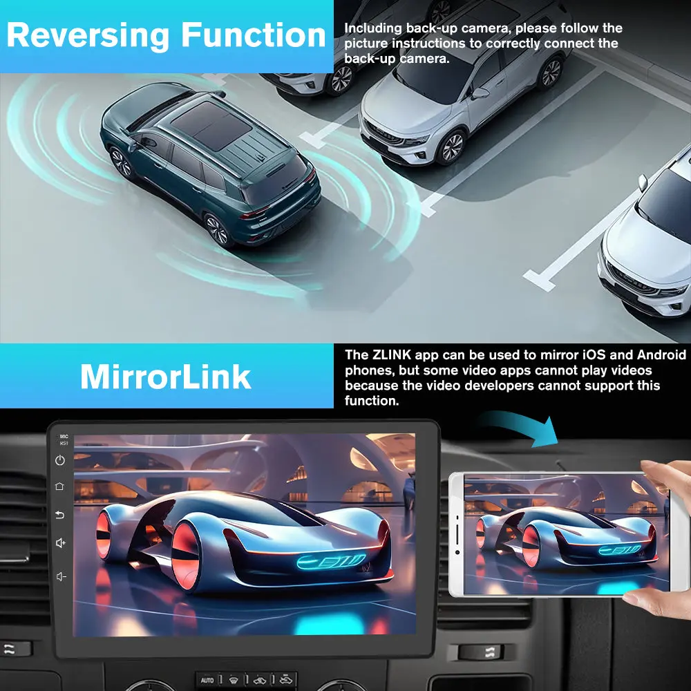 Android 13 10.1 inch Car Radio for Chevy/Chevrolet/GMC 2007-2014,4+64GB,with Bluetooth, DSP, GPS,Wireless CarPlay & Android Auto – Image 6