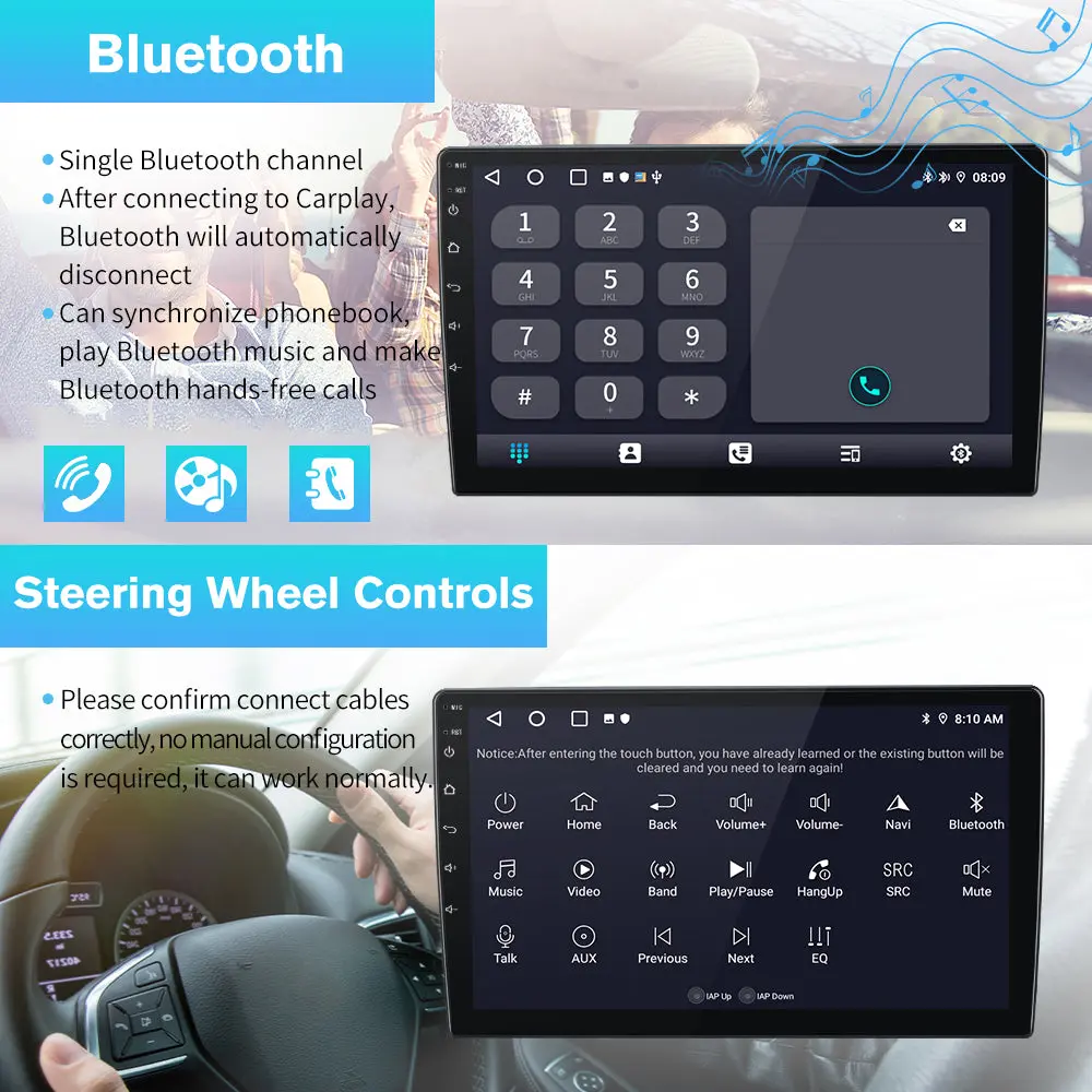 Android 13 10.1 inch Car Radio for Chevy/Chevrolet/GMC 2007-2014,4+64GB,with Bluetooth, DSP, GPS,Wireless CarPlay & Android Auto – Image 7