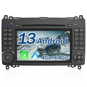 AWESAFE Radio Android 13 pour Mercedes Benz avec CD/DVD intégré Carplay intégré/Android Auto SWC GPS Bluetooth WiFi RDS FM Radio