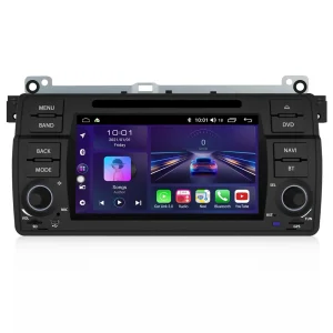 AWESAFE Radio Android pour BMW E46 1999-2004 intégré Carplay intégré/Android Auto SWC GPS Bluetooth WiFi RDS FM Radio