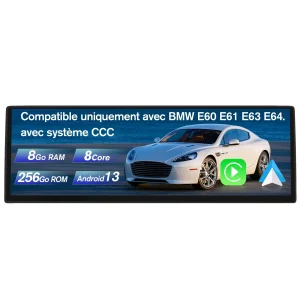 AWESAFE Android 13 [8 Go + 256 Go] Autoradio pour BMW Série 5, E60, E61, Série 3 E90, E91, E92, avec écran Tactile de 14.9 Pouces, Carplay/Android Auto/Bluetooth/WIFI/4G[2004-2008]