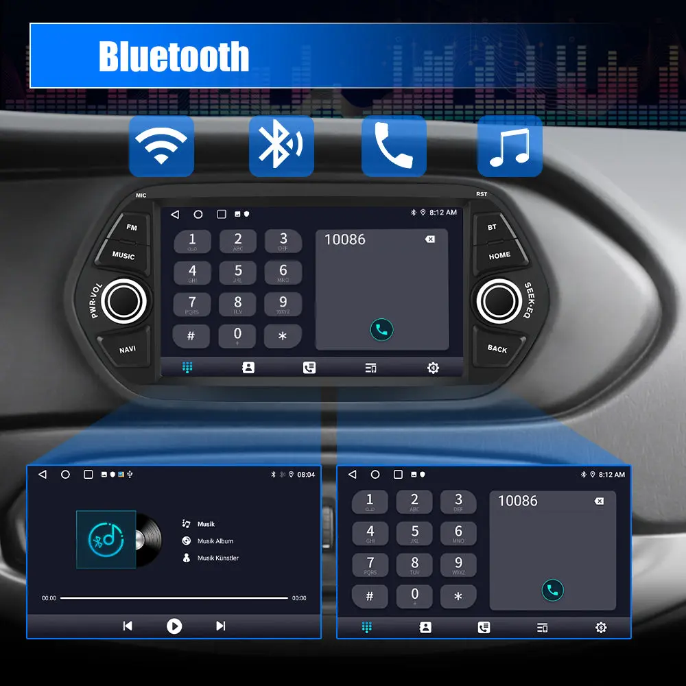 AWESAFE 7 Pollici Android 13 Autoradio per Fiat Tipo Aegea Egea (2015-2017) con CarPlay/Android Auto Touchscreen GPS Bluetooth WIFI FM RDS Comandi al Volante – Image 4