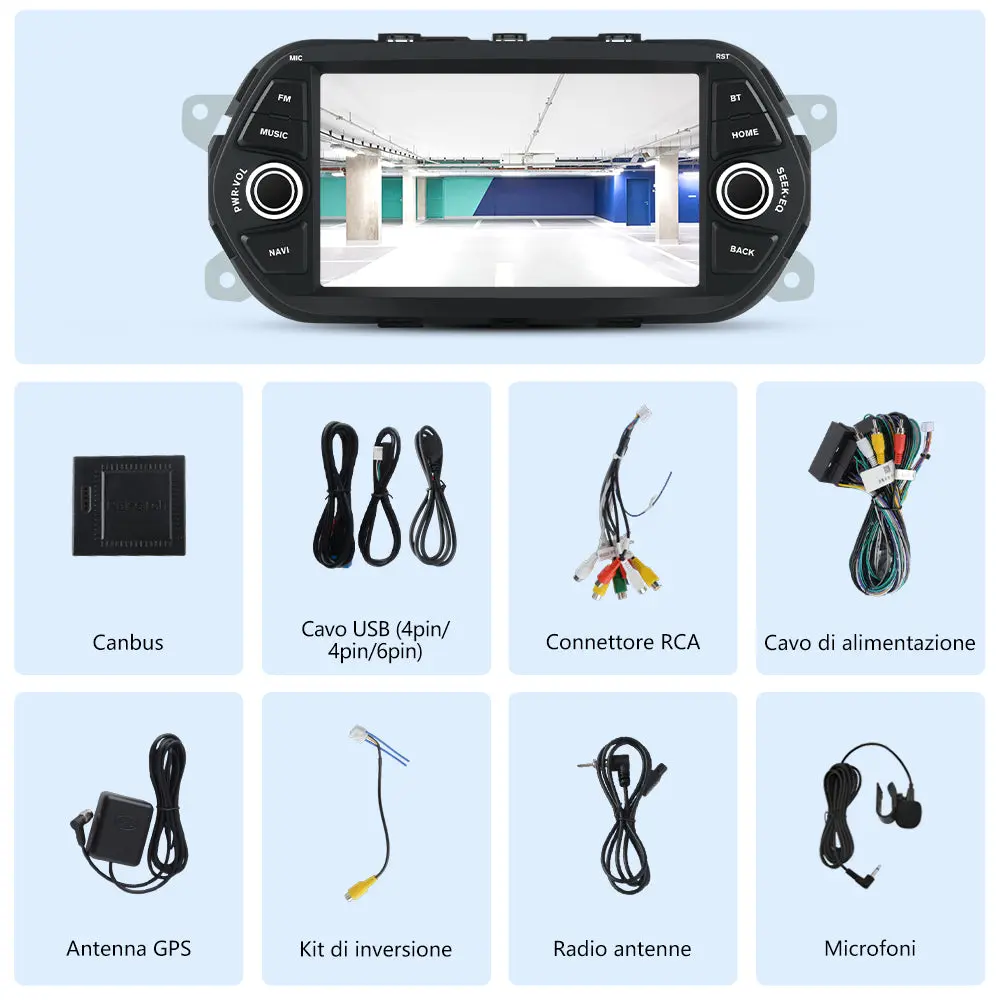 AWESAFE 7 Pollici Android 13 Autoradio per Fiat Tipo Aegea Egea (2015-2017) con CarPlay/Android Auto Touchscreen GPS Bluetooth WIFI FM RDS Comandi al Volante – Image 8