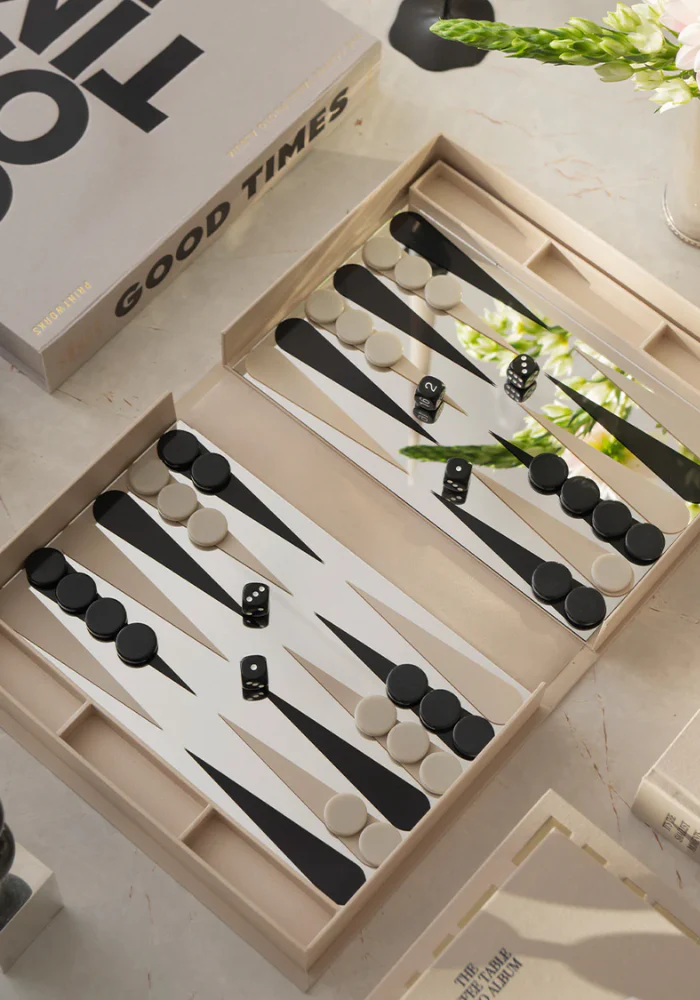 Art Of Backgammon Mirror Beige
