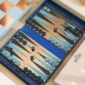 Art Of Backgammon Mirror Bleu