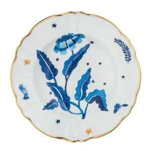 Assiette Creuse en Porcelaine Blue Flower