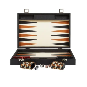 Backgammon Medium Noir Monogramme