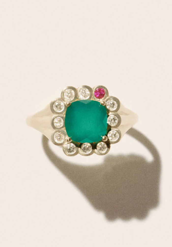 Bague Robin N°1 Calcédoine Vert – Image 2